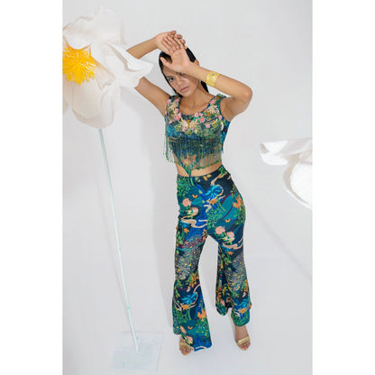 Muskan Aggarwal Gulnar Embellished Floral Print Co-Ord (Set of 2)