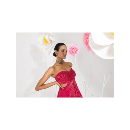 Muskan Aggarwal Nurvi Pink Embellished Top and Lehenga (Set of 2)