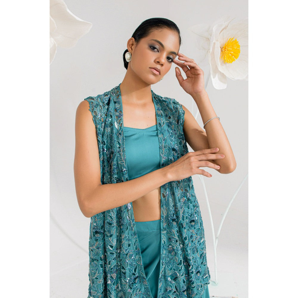 Muskan Aggarwal Zarah Embellished Bustier with Skirt and Jacket (Set of 3)