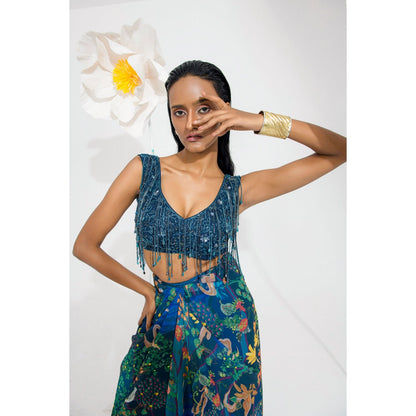 Muskan Aggarwal Alana Floral Embellished Blouse with Skirt and Dupatta (Set of 3)