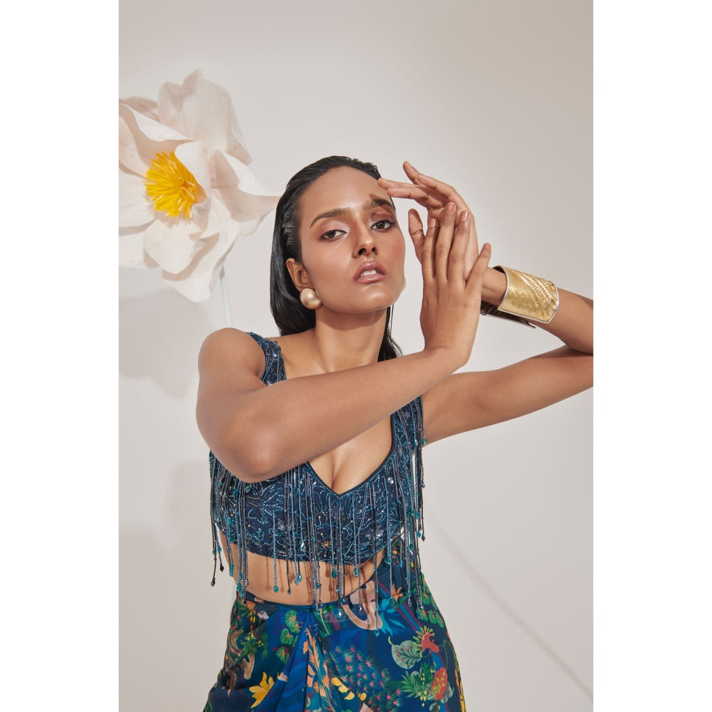 Muskan Aggarwal Alana Floral Embellished Blouse with Skirt and Dupatta (Set of 3)