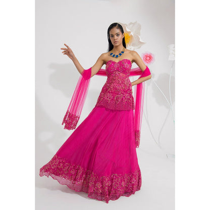 Muskan Aggarwal Layla Embellished Corset with Lehenga and Dupatta (Set of 3)