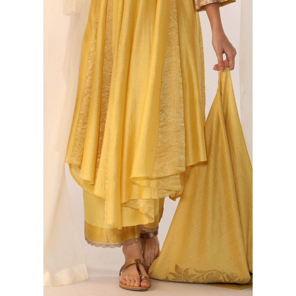 Myoho Gota Godet Kurta with Pant & Dupatta (Set of 3)