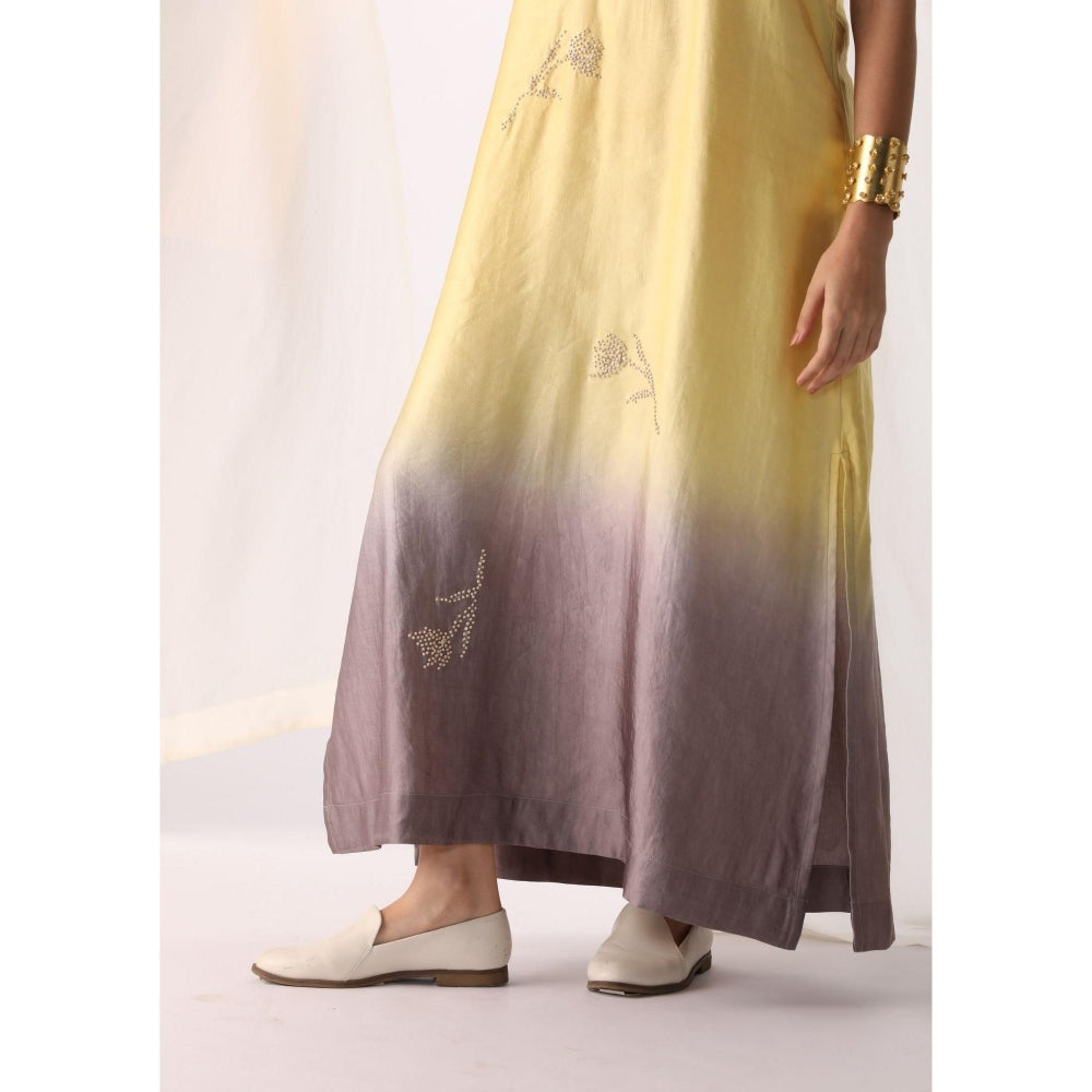 Myoho Ombre Hand Embroidered Maxi Dress
