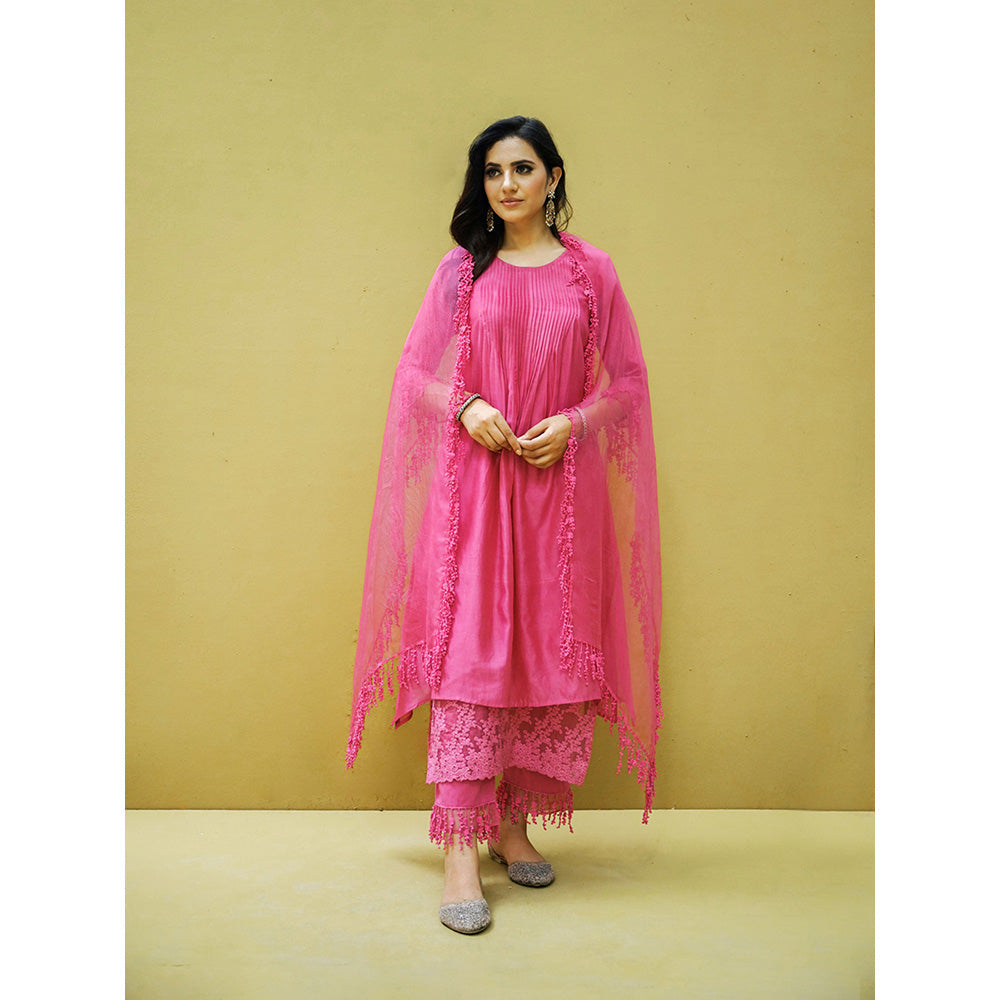 Naaz By Noor Goonj Hot Pink Kurta and Pant with Dupatta (Set of 3)