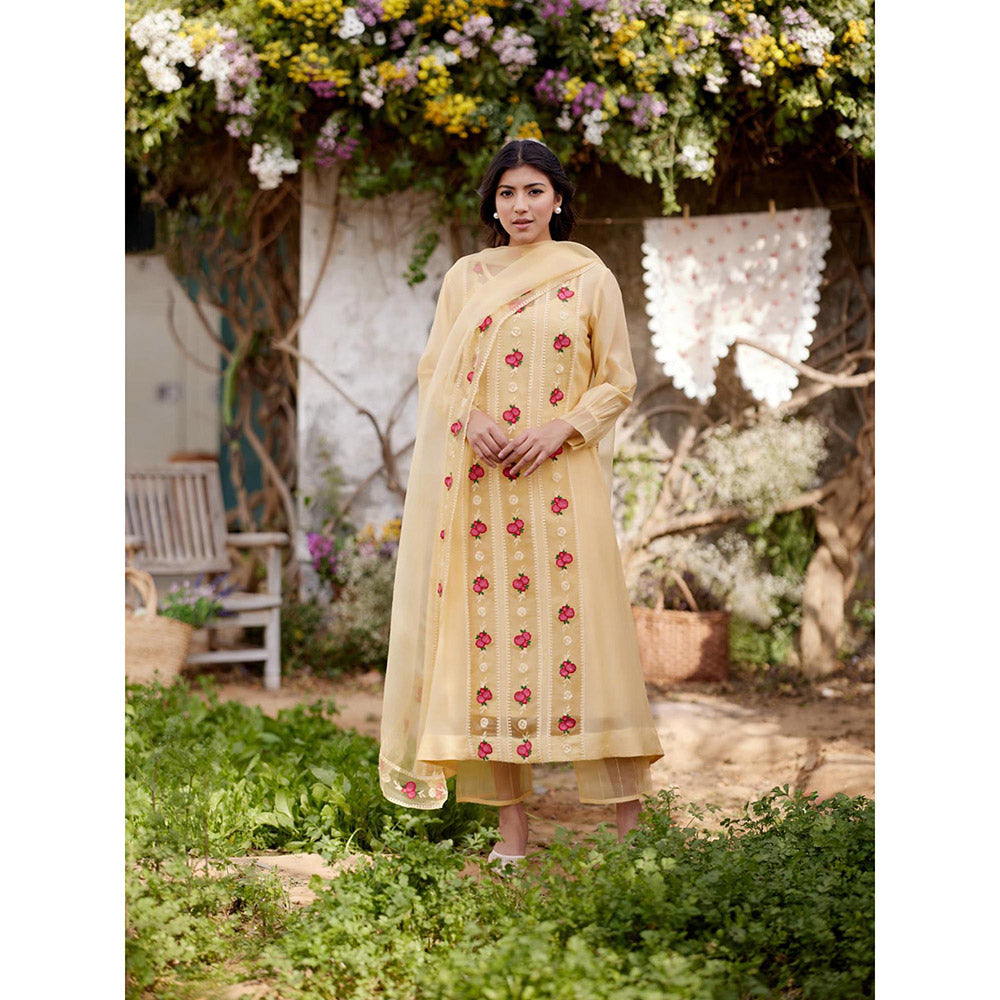 Naaz By Noor Yellow Meringue Kurta with Pant and Dupatta (Set of 3)