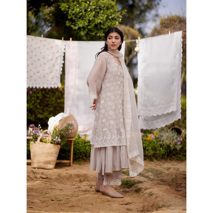 Naaz By Noor Grey Iris Kurta with Pant and Dupatta (Set of 3)