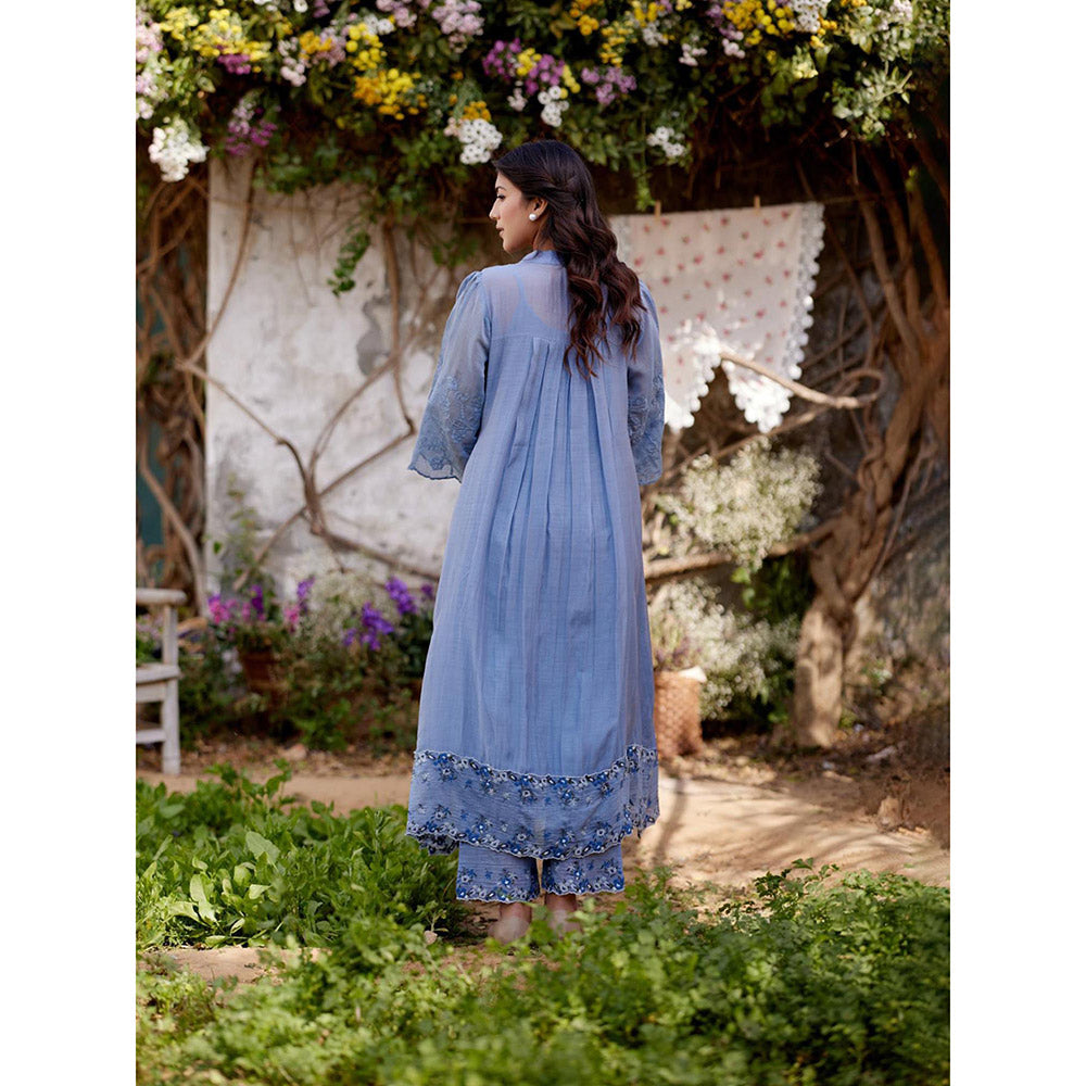 Naaz By Noor Blue Kurta with Pant and Dupatta (Set of 3)
