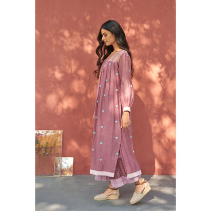 Naaz By Noor Happy Hearts Mauve Kurta with Sharara (Set of 2)