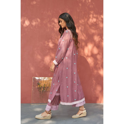 Naaz By Noor Happy Hearts Mauve Kurta with Sharara (Set of 2)