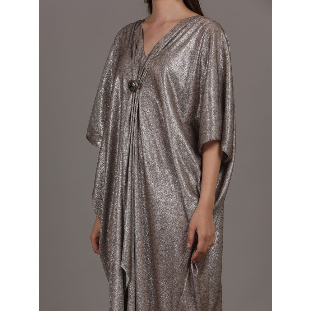 NAMAH BY PARUL MONGIA Mouse Grey Shimmer Kaftan Dress
