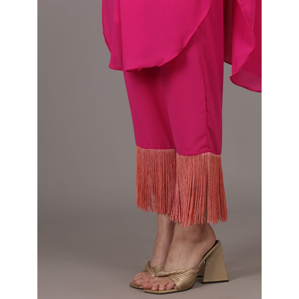 NAMAH BY PARUL MONGIA Fuchsia Pink Kaftan with Straight Pant (Set of 2)