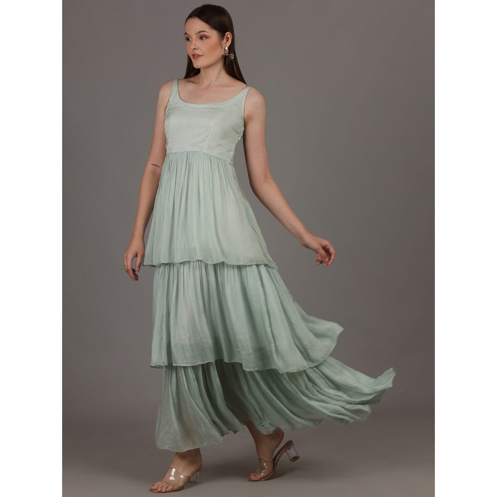 NAMAH BY PARUL MONGIA Ice Blue Tier Maxi Dress