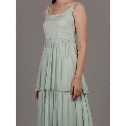 NAMAH BY PARUL MONGIA Ice Blue Tier Maxi Dress