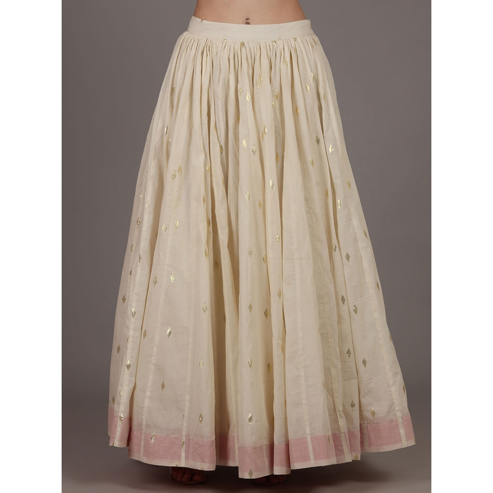 NAMAH BY PARUL MONGIA Cream Lehnga with Blouse and Dupatta (Set of 3)