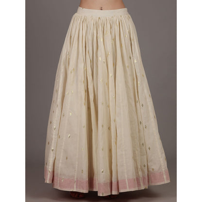NAMAH BY PARUL MONGIA Cream Lehnga with Blouse and Dupatta (Set of 3)