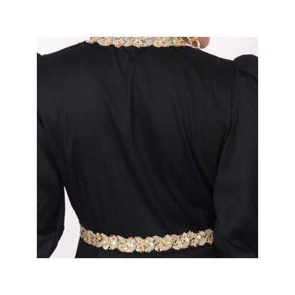 NAMAH BY PARUL MONGIA Black Embroidered Slit Kurta and Pant (Set of 2)