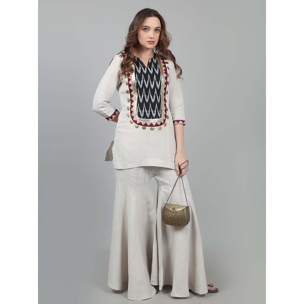 NAMAH BY PARUL MONGIA Almond Sharara with Kurti (Set of 2)
