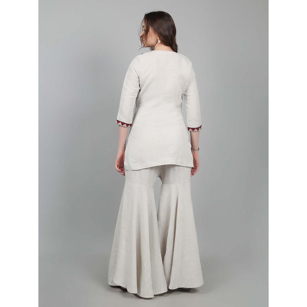 NAMAH BY PARUL MONGIA Almond Sharara with Kurti (Set of 2)