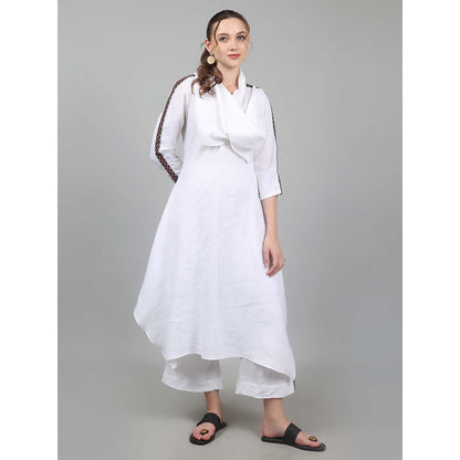 NAMAH BY PARUL MONGIA White Cowl Neck Co-Ord (Set of 2)