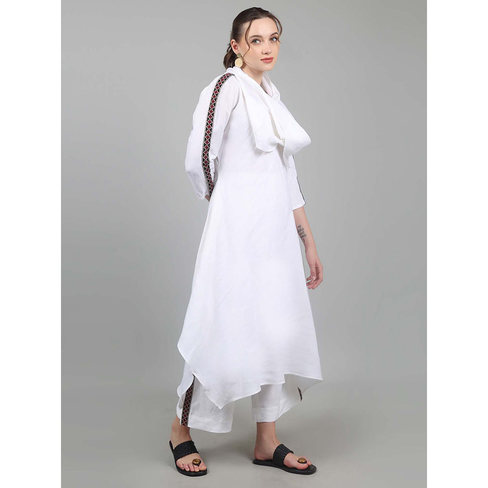 NAMAH BY PARUL MONGIA White Cowl Neck Co-Ord (Set of 2)