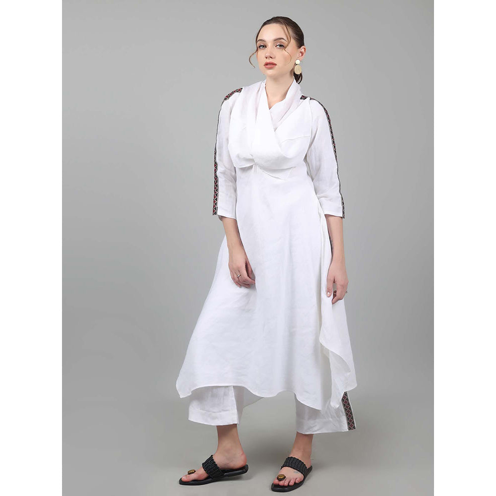 NAMAH BY PARUL MONGIA White Cowl Neck Co-Ord (Set of 2)