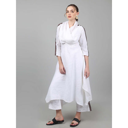 NAMAH BY PARUL MONGIA White Cowl Neck Co-Ord (Set of 2)