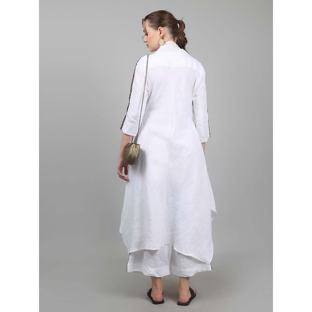 NAMAH BY PARUL MONGIA White Cowl Neck Co-Ord (Set of 2)