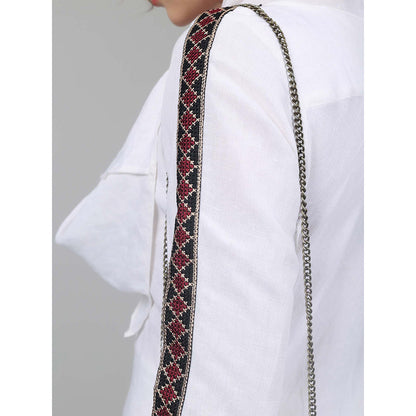 NAMAH BY PARUL MONGIA White Cowl Neck Co-Ord (Set of 2)