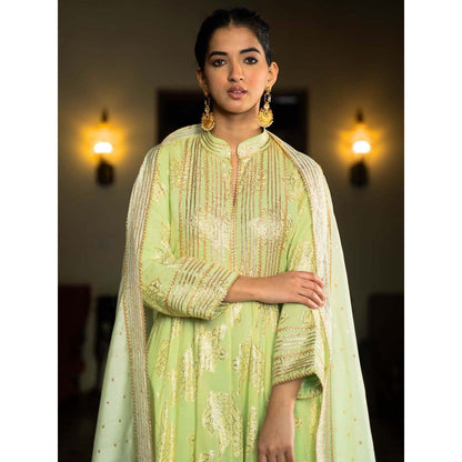 Naseebo Mint Green Grace Anarkali with Pant and Dupatta (Set of 3)