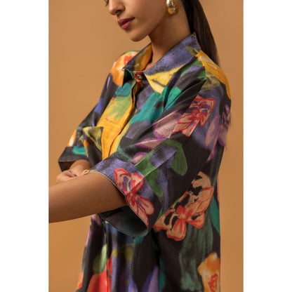 Naseebo Kohl Mirage Muslin Kurta with Pant - Multi-Color