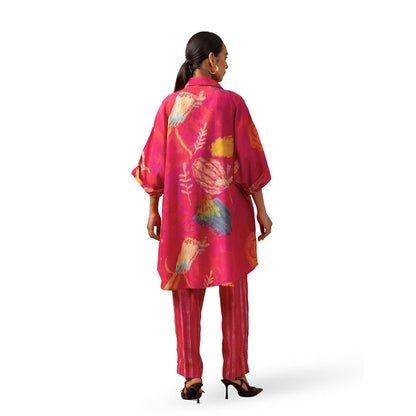 Naseebo Vanilla Blush Muslin Kurta with Pant - Pink