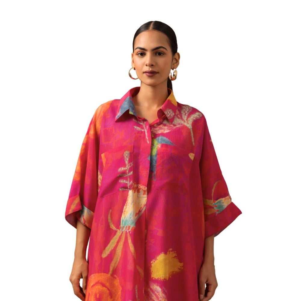 Naseebo Vanilla Blush Muslin Kurta with Pant - Pink