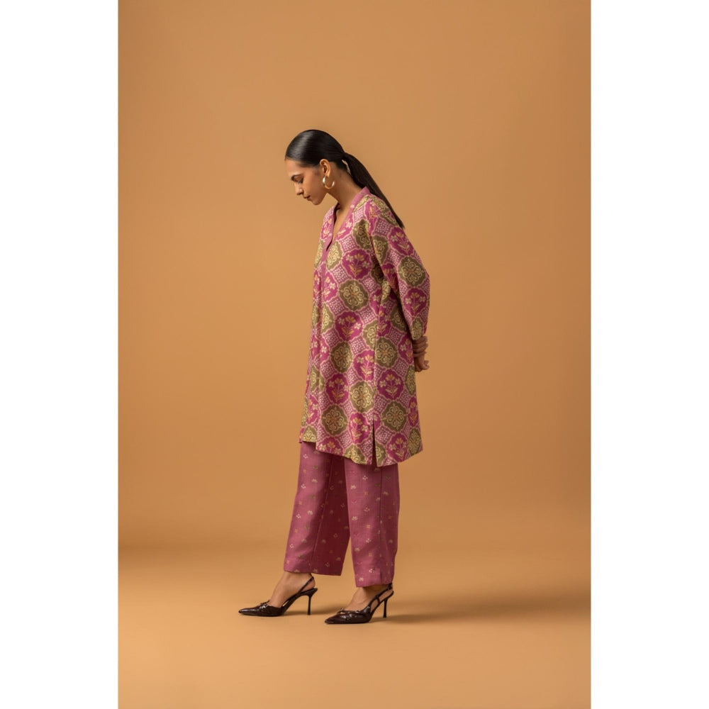 Naseebo Orchid Tapestry Linen Premium Co-Ord - Purple