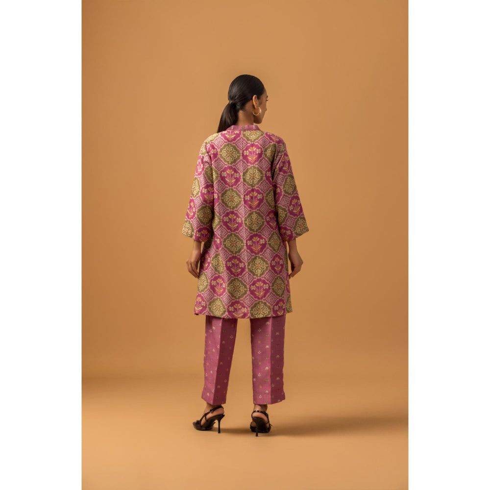 Naseebo Orchid Tapestry Linen Premium Co-Ord - Purple