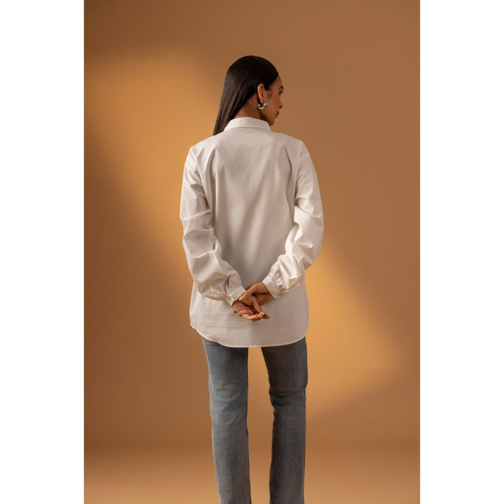 Naseebo Ivory Bloom Lace Shirt