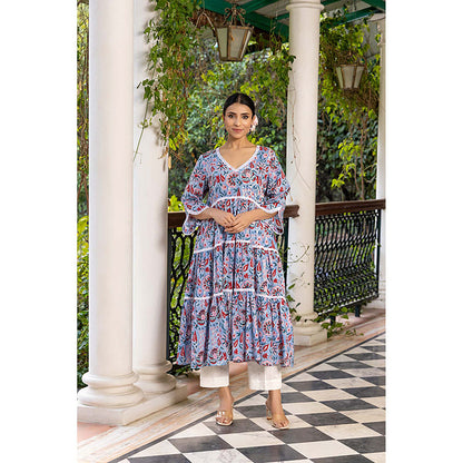 Naseebo Blue Petal Kurta With Pant
