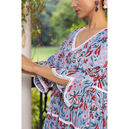 Naseebo Blue Petal Kurta With Pant
