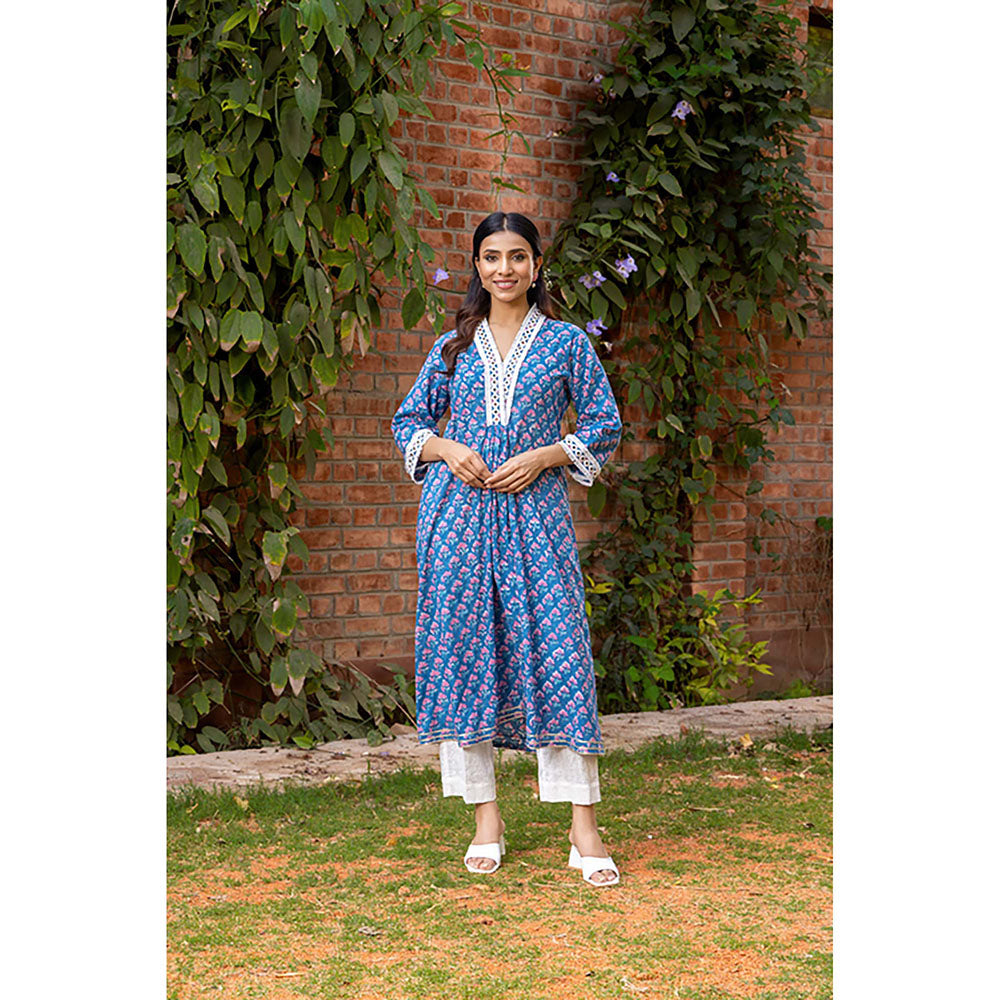 Naseebo Navy Serenity Kurta With Pant