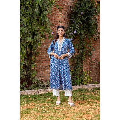 Naseebo Navy Serenity Kurta With Pant