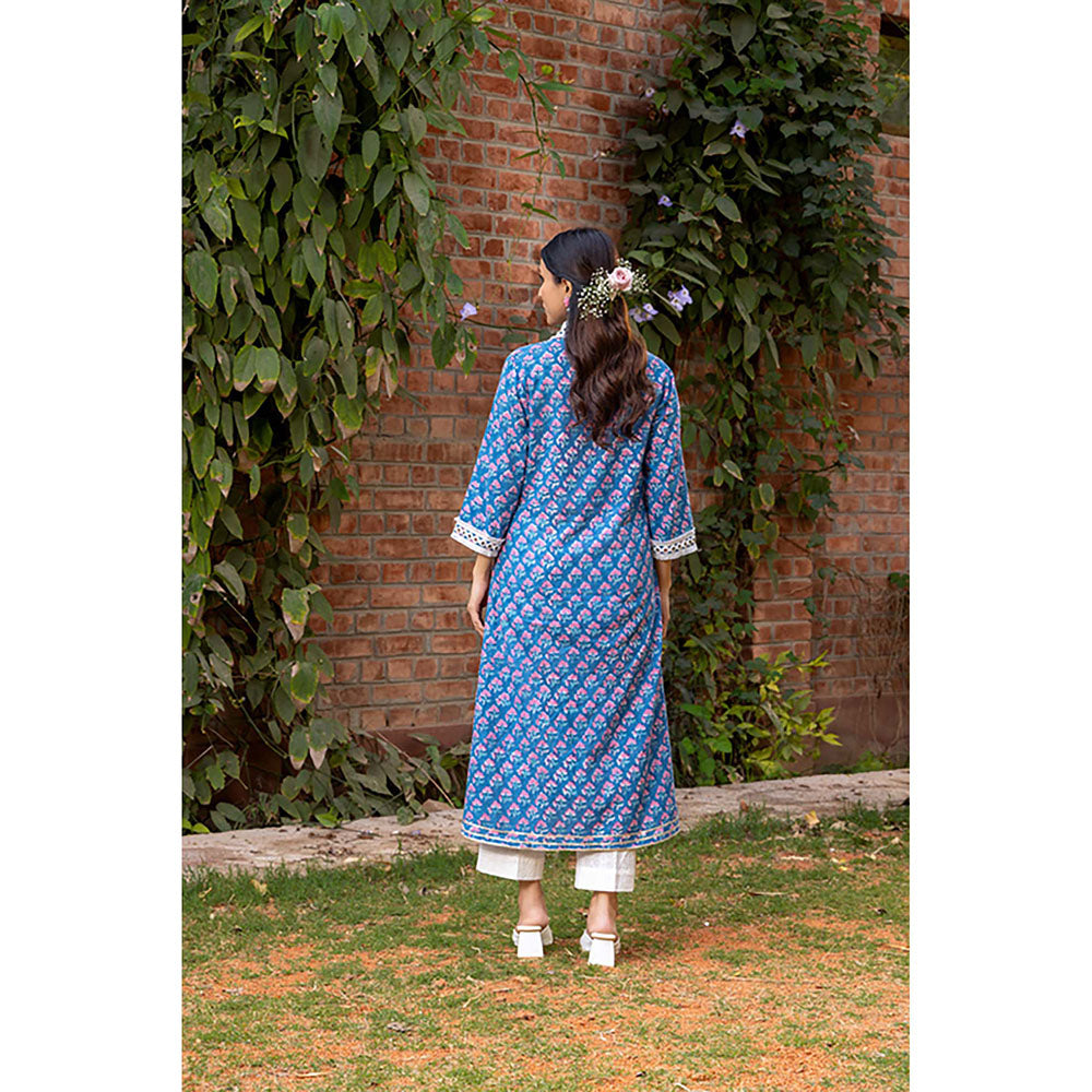 Naseebo Navy Serenity Kurta With Pant