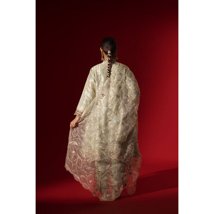 Naseebo Moonlit Green Embroidered Kurta with Pant & Dupatta