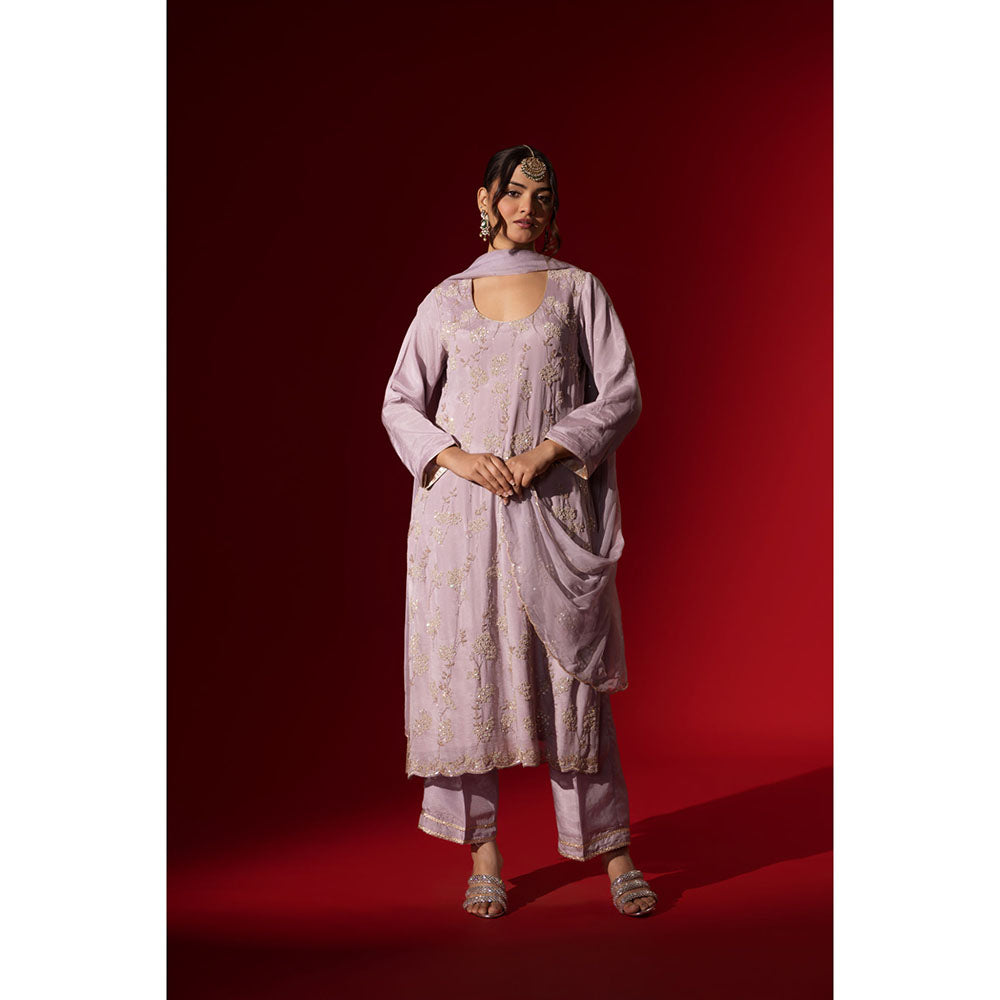 Naseebo Midnight Glamour Embroidered Kurta with Pant & Dupatta