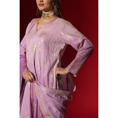 Naseebo Lilac Bloom Gota Work Anarkali with Pant & Dupatta