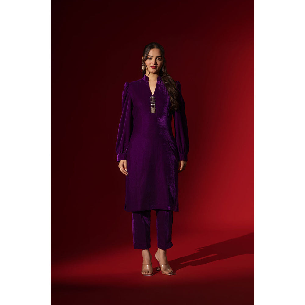 Naseebo Enchanted Purple Velvet Co-Ord Set