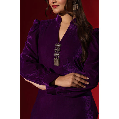Naseebo Enchanted Purple Velvet Co-Ord Set