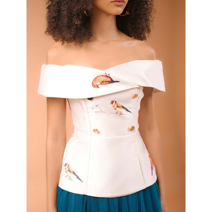 Natalia Livingston Audrey Cream Bird Top