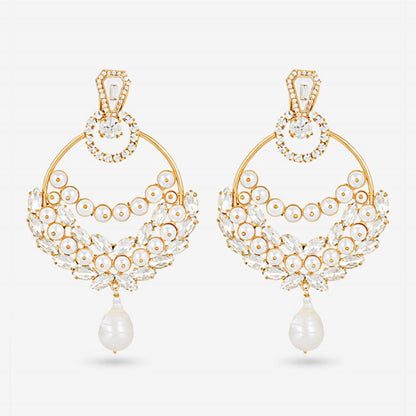 Prerto Laurel Pearl Danglers Earrings