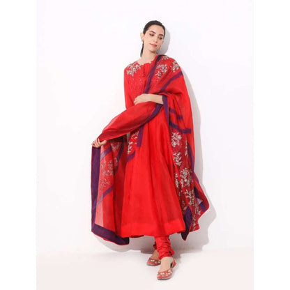 Neelu Sethi Patch Work And Embroidered Anarkali Kurta and Churidar with Dupatta (Set of 3)