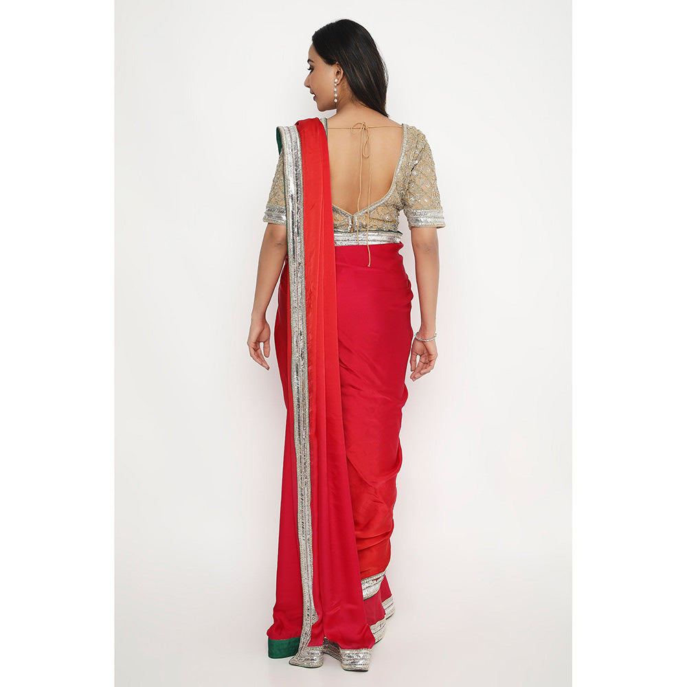 Neha Mehra Beige Embroidered Stitched Blouse